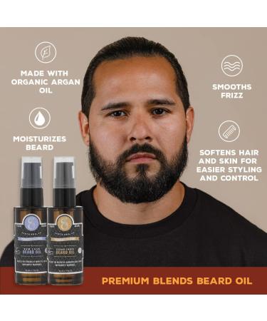 Suavecito Premium Blends Beard Oil - Rum Cask Scented Leave-In Conditioner for Beard Softening, Hydration, Growth, and Dandruff Removal - 1 Fl Oz - Buy Online on GoSupps.com