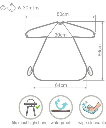 Bibetta Wipeezee Premium Baby Weaning Bibs | Waterproof Coverall Bibs for Toddler Boy Girl | Eco-Friendly & Durable | Pink - Yummy Treats - Buy Online on GoSupps.com
