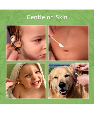 200 Pack Bamboo Baby Cotton Swabs - Hypoallergenic & FSC Certified Double Tipped Ear & Nose Cleaning Swabs for Kids - Ideal for Diaper Bags - Buy Online on GoSupps.com