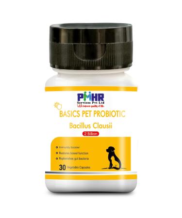 Basics Bacillus Clausii 2 Billion CFU Probiotic Capsules for Dogs Cats and Pets