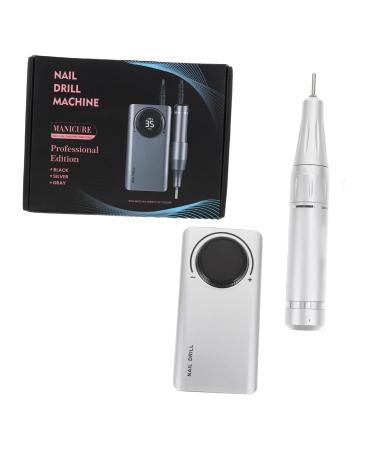 Beatifufu Nail Polisher Electric Pedicure Nail File Pet Nail Trimmer Nail Art Manicure Nail Nail File Pen Dog Nail Portable Nail Nail Kits Toenail Abs Miss Drill USB 14X7X2.5CM Silver