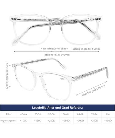 DOOViC Blue Light Filter Glasses for Women - Modern Round Reading Glasses XAP002 C4 | Transparent 1.0x Lenses | International Shipping - Buy Online on GoSupps.com