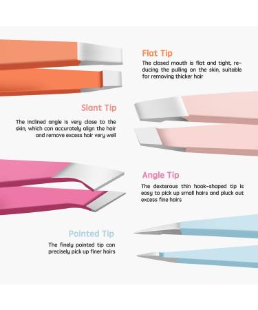 Velodios Professional Precision Tweezers Set for Men and Women - 4 Pack, Ideal for Eyebrows, Facial Hair, Splinter and Ingrown Hair Removal - Buy Online on GoSupps.com