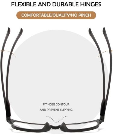 Koosufa Anti Blue Light Reading Glasses for Men & Women - Quality Rectangular Frame Feather Hinge Anti-Fatigue Strength 1.0 to 4.0 - Ideal for Workplace Use - Buy Online on GoSupps.com