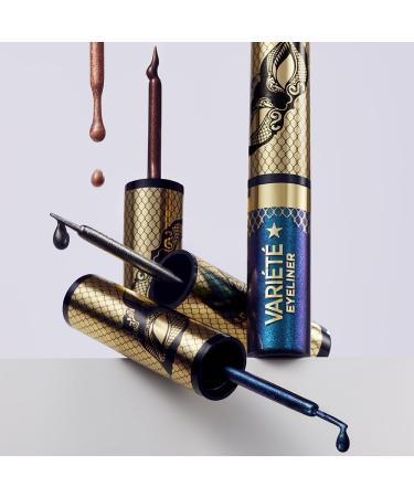 Eveline Cosmetics Variete Long Lasting Glitter Eyeliner Waterproof 24 Hour Wear Fast Drying Brush Applicator Available in Gold Brown Turquoise and Silver - Buy Online on GoSupps.com