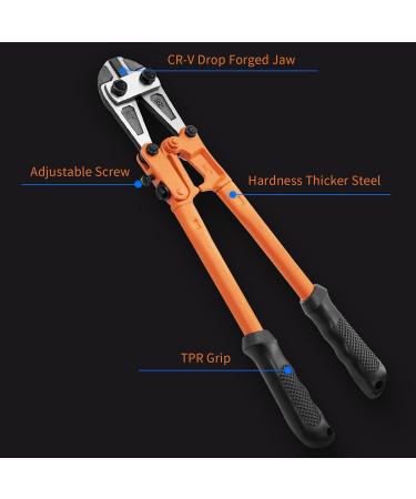 Meccion 14 Heavy Duty Bolt Cutter for Cutting Fence Steel Wire Chain Metal Rods Screws Locks Rivet and Small Padlock with Rubberized Anti-Slip Easy Grip Handles 14-inch - Buy Online on GoSupps.com