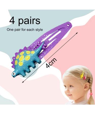 4 Pairs Of Dinosaur Hairpins Girl Hairpins Glitter Hairpins Girl Hair Accessories Animal Hairpins Girl Accessories - Buy Online on GoSupps.com