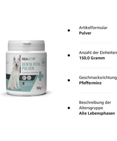 Reavet Denta Vital Dental Care Powder for Dogs & Cats - 150g Tartar Remover & Bad Breath Control - Buy Online on GoSupps.com
