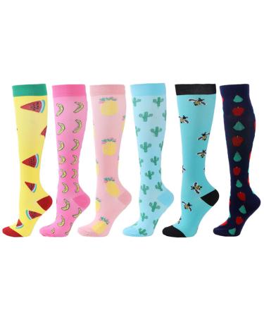 Compression stockings for women and men funny compression stockings different patterns compression stockings for athletes running cycling air travel 6 pairs