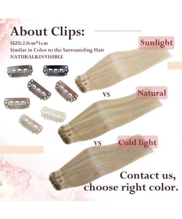Easyouth Blonde Clip in Real Human Hair Extensions - Double Weft, Remy Blonde, 14 Inch, 70g - #24P613(#27P613) - Buy Online on GoSupps.com
