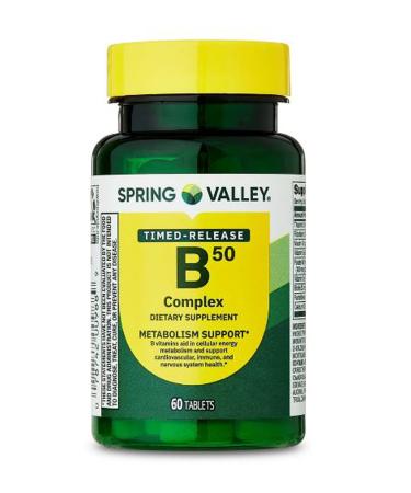 4 TOP CARE B-50 Complex Timed-Release Tablets Dietary Supplement 60 Count
