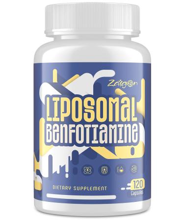 Zaigon Benfotiamine Thiamine Vitamin B1 Supplement 600mg Liposomal Fat Soluble VIT B1 with Alpha-Lipoic Acid for Men & Women Energy Boost Glucose Metabolism & Nerve Support (120 Vegan Capsules) 120 Count (Pack of 1)