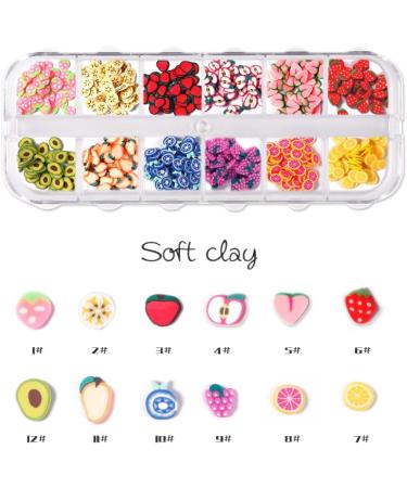 YKKJ 3D Nail Art Stickers - Mini Fruit Polymer Slices (12 Types) | Enhance Your Nail Art with Unique Designs - Buy Online on GoSupps.com