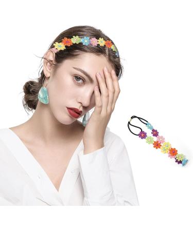 TSHAOUN 3 Multicolor Daisy Flower Headband Multi Colour Daisy Chain Elasticated Headband Fashion Floral Headbands Festival Hair Accessories for Festival Party Favor Wedding Party (3 Multicolor) - Buy Online on GoSupps.com