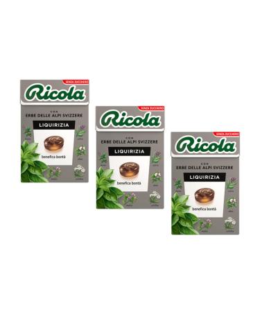 Ricola® | Liquorice Flavored Sweets | Sugar Free Herb Candy - 3 x 50 Gr