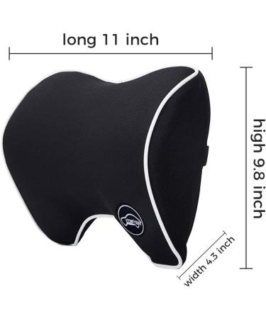 ICOMFYWAY Car Neck Support Pillow - Memory Foam Headrest for Neck Pain Relief While Driving - Black - Buy Online on GoSupps.com