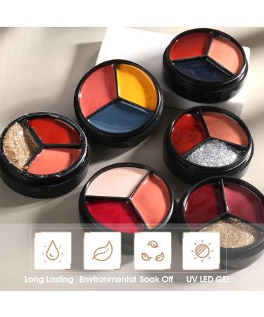 Hot Soak Off UV Nail Gel Varnishes 3 Colors in 1 Reflective Glitter Gel Solid Cream Gel Polish(03) Style03 - Buy Online on GoSupps.com