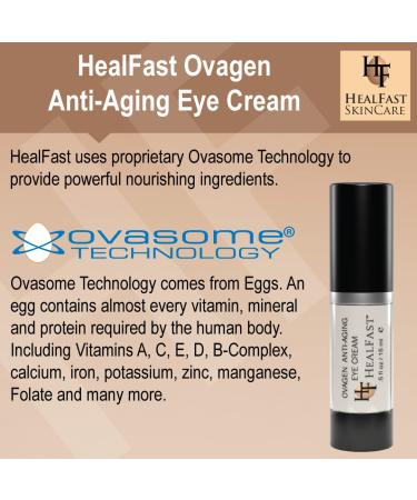 HealFast Ovagen Anti-Wrinkle Eye Cream with Retinol (.5 Oz) for Brightening Dark Circles | Smooth Fine Lines & Hyaluronic Acid Formula for De-Puffing Bags - Buy Online on GoSupps.com