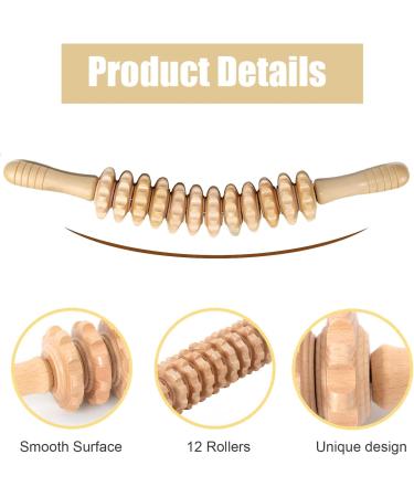 Buy Wooden Massage Roller & Fascia Rod - Anti-Cellulite Device for Muscle Relaxation & Body Shaping - Buy Online on GoSupps.com