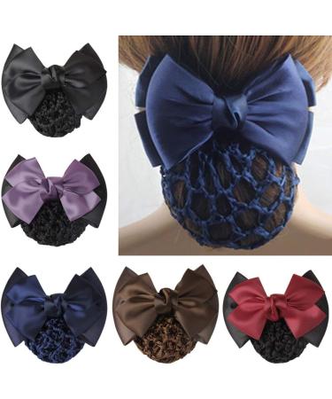 Fliyeong Women Pro Bow Barrette Hair Clip Cover Bowknot Bun Snood Hairnet Hair Accessory Practical and Popular - Buy Online on GoSupps.com