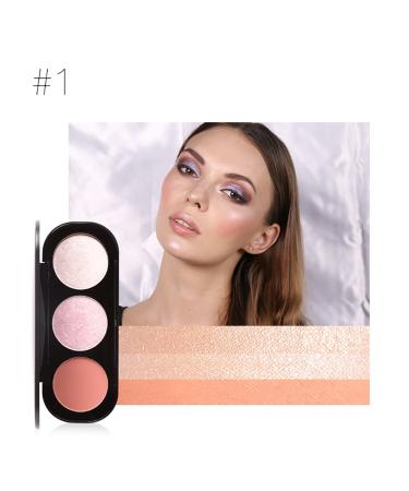 Highlighter Palette FOCALLURE 3 Colors Blusher Highlighter Palette Face Natural Contour Cheek Blush Complexion Highlight Brightening Palette Makeup Beauty Cosmetics1