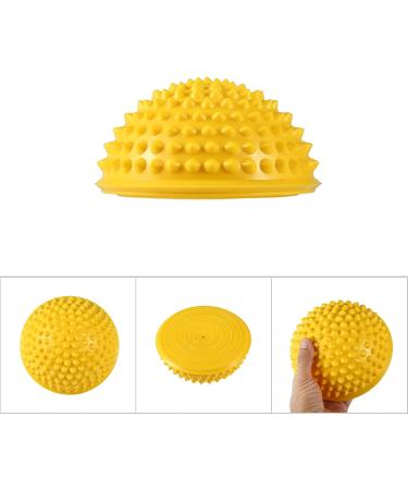 Halfbrund Massage Ball - Yoga Balls for Kids & Adults | Semicircular Balance Pods for Foot Fitness & Stability (Yellow) - Buy Online on GoSupps.com