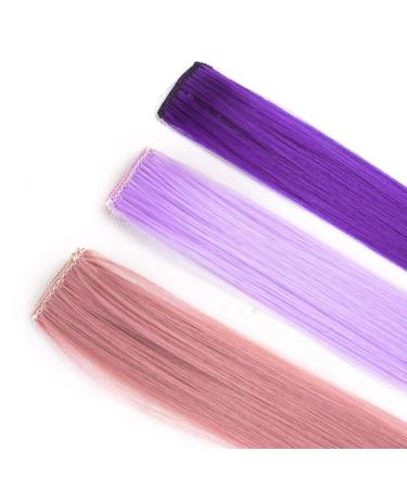 Buy 16-inch Purple Long Straight Synthetic Hair Extension Clip - Rainbow Fashion Wig #14 for International Shipping - Buy Online on GoSupps.com
