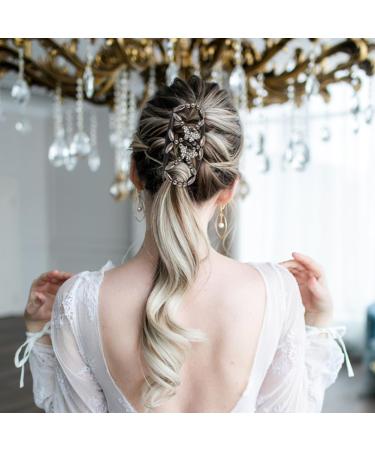 2pcs Magic Elastic Beads Hair Comb - Black White Double Clips for Women Girls | DIY Hair Styling Tool - Buy Online on GoSupps.com