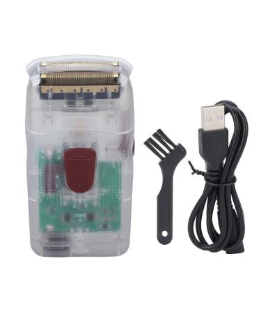 Cordless Shaver Waterproof Men Electric Razor Transparent Shell USB Charging for Home for Travel