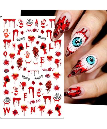 10 Sheets Halloween Nail Art Sticker Set - Self-Adhesive Skull Pumpkin and Bat Nail Art Decals for Manicure Design and Decoration - Buy Online on GoSupps.com