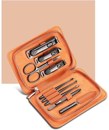 Manicure Set Stainless Steel Nail Clippers Set Personal Care Tools Exfoliating 9-Piece Orange Man and Woman Manicure Nail Clippers Kit - Buy Online on GoSupps.com