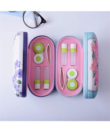 Contact Lens Case - 2 in 1 Double Sided Portable Glasses Case - Mirror - Tweezers and Applicator Included - Perfect for Girls' Womens' Gifts (Blue) - Buy Online on GoSupps.com