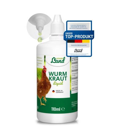 HÜHNER Land Liquid Wormer 110 ml for chickens and poultry - Natural recipe - Secondary wormer - Without anthelmintic