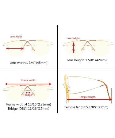 Eyekepper Titanium Rimless Round Reading Sunglasses +1.50 Grey Lens - Sunshine Readers - Buy Online on GoSupps.com