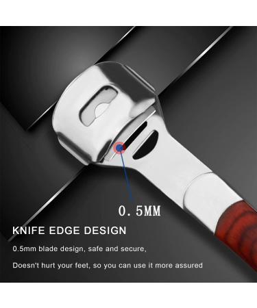 Eproicks Stainless Steel Corneal Remover for Feet - Effective Foot Care Tool with Wooden Handle & 10 Blades for Dead Skin Removal - Buy Online on GoSupps.com