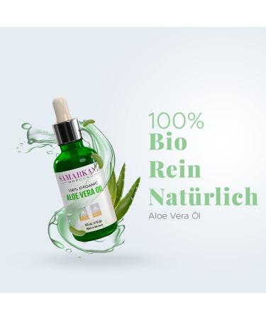 SAMARKAND Aloe Vera Oil 100% Organic Pure & Natural - 50ml for Skin Hair Nails Lips & Body Care | International Shipping Available - Buy Online on GoSupps.com