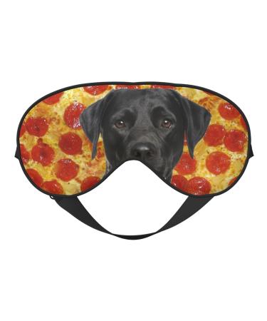 Black Labrador Blackout Eye Mask Double-Sided Soft Sleeping Eye Mask with Elastic Adjustable Straps