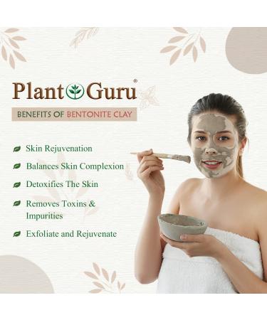 Plant Guru Indian Healing Clay 1 lb - 100% Natural Bentonite Clay Powder - Deep Pore Cleansing Mask for Face, Hair & Body - Detox Clay for Acne & Bath - Buy Online on GoSupps.com