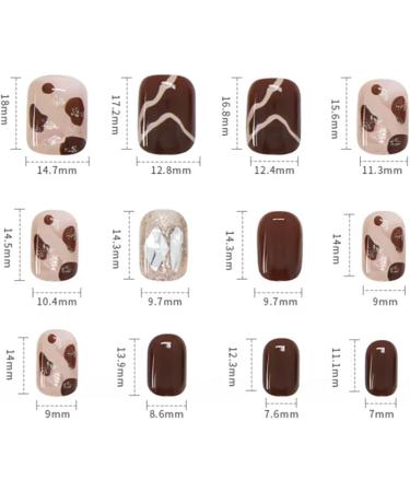 Fake Nails Art Nail Tips Press On False Nails Set Full Cover Artificial Short Square Head Fingernails For Party Decoration - Buy Online on GoSupps.com