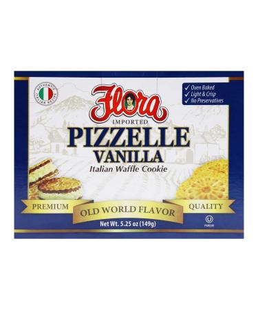 Flora Foods Pizzelle Cookies - Italian Waffle Cookie - Sweet Snack - Great snack ONLY 23 calories (Vanilla)
