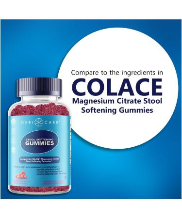 GeriCare Stool Softener Gummies Compare to Colace Stool Softener Gummy Magnesium Citrate Laxative Vegan Gluten-Free Berry Flavor for Gentle Constipation Relief & Digestive Health 60 Count (1pk) 60 Count (Pack of 1) - Buy Online on GoSupps.com