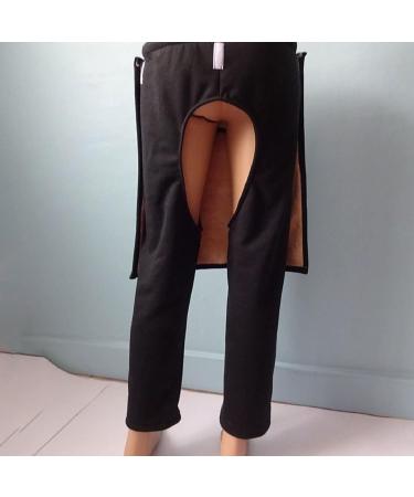 Comfortable Daily Wear Cotton Patient Care Pants for Elderly - Open Crotch Easy to Wear & Remove - Large Black - Buy Online on GoSupps.com
