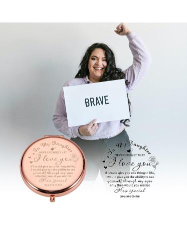 Inspirational Gifts for Daughter - Valentine's Day, Birthday, Engagement, Graduation - Compact Makeup Mirror - Buy Online on GoSupps.com