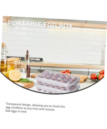 Hemoton 3pcs box Practical Portable Useful Kitchen Case Lid Organizing with Eggs Covered Holder Multi-grid Whitex3pcs 32x18cmx3pcs - Buy Online on GoSupps.com