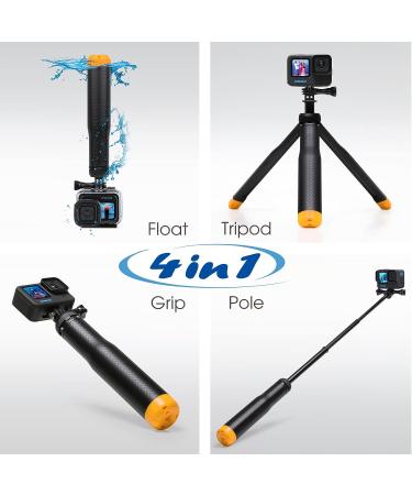SOONSUN 4-in-1 Floating Selfie Stick for GoPro & DJI OSMO - Waterproof and Versatile Yellow Pole - Buy Online on GoSupps.com