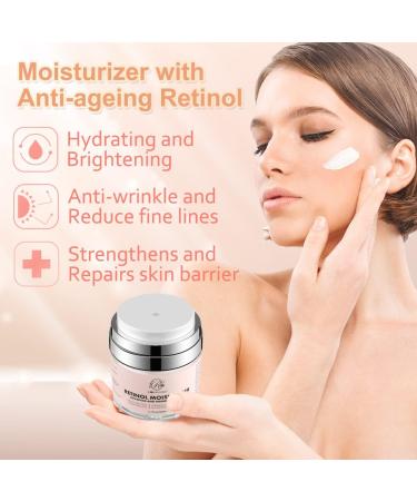 ROSVANEE Retinol Moisturizer Anti Aging Cream for Face Neck and Eye with 2.5% Retinol Hyaluronic Acid and Vitamins E & B5 Anti Wrinkle Deep Hydration Cream for Men & Women - Buy Online on GoSupps.com