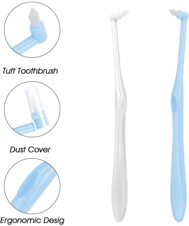 Ouligay 2Pcs End-Tuft Tapered Toothbrushes - Soft Trim, Orthodontic Braces Detail Cleaning - Blue White - 2 Count - Buy Online on GoSupps.com