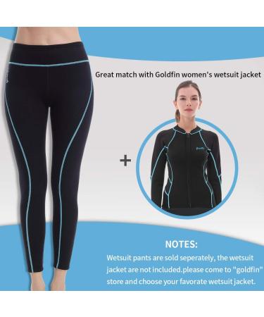 GoldFin 2mm Neoprene Women's Wetsuit Pants for Water Activities - Blue/Stripes, Size Medium - Buy Online on GoSupps.com