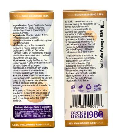 Del Indio Papago Hyaluronic Acid Serum - Intensive Hydration for All Skin Types | Anti-Aging Formula | Limited Edition 3.38 Fl Oz - Buy Online on GoSupps.com