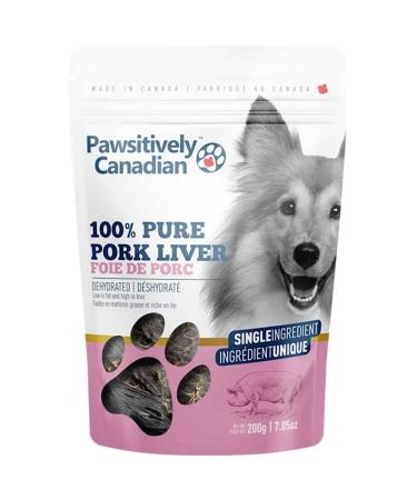 Pawsitively Canadian 100% Pork Liver Dehydrated Dog Treats - 200grams (7oz) - One Ingredient